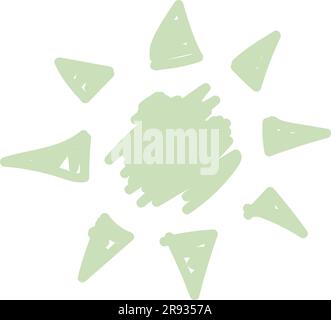 cute abstract sun hand drawn using pastel color. vector illustration
