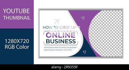 YouTube thumbnail template design for Business Marketing Agency Stock Vector