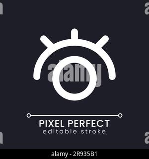 Eye pixel perfect white linear ui icon for dark theme Stock Vector