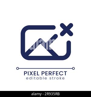 Remove photo file pixel perfect linear ui icon Stock Vector