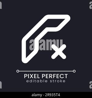 Decline call pixel perfect white linear ui icon for dark theme Stock Vector