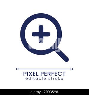 Zoom in transition pixel perfect linear ui icon Stock Vector