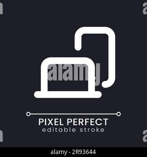 Devices pixel perfect white linear ui icon for dark theme Stock Vector