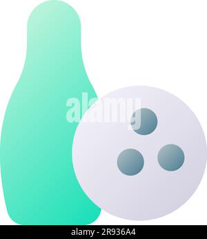 Bowling equipment pixel perfect flat gradient two-color ui icon Stock Vector