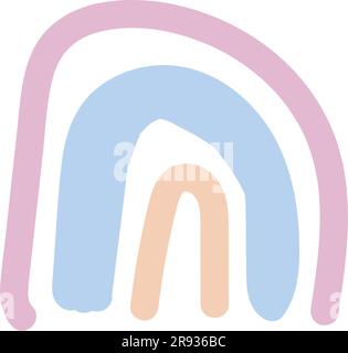 abstract cute hand drawn rainbow using pastel color . vector illustration Stock Vector