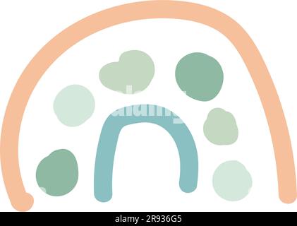 abstract cute hand drawn rainbow using pastel color . vector illustration Stock Vector