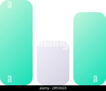 Column chart pixel perfect flat gradient two-color ui icon Stock Vector