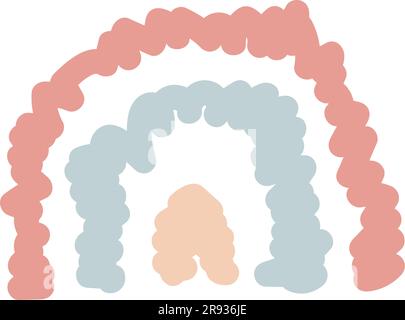 abstract cute hand drawn rainbow using pastel color . vector illustration Stock Vector