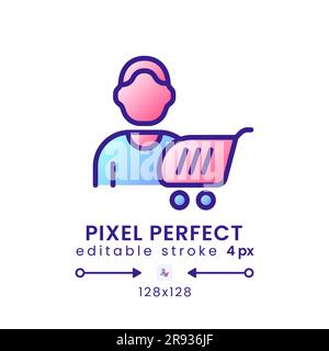 Consumer behavior gradient fill desktop icon Stock Vector