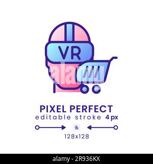 Virtual reality gradient fill desktop icon Stock Vector
