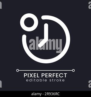 Reminder from time app pixel perfect white linear ui icon for dark theme Stock Vector