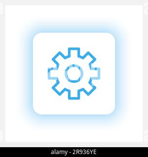 Focused settings button UI element template Stock Vector