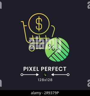 Sales tax yellow solid gradient desktop icon on black Stock Vector