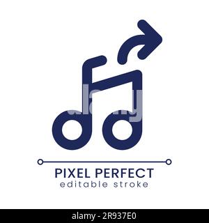 Extract audio pixel perfect linear ui icon Stock Vector