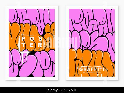 multicolored background, graffiti letters, bright colored inscriptions in the style of graffiti street art Stock Vector