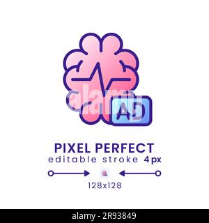 Electroencephalogram gradient fill desktop icon Stock Vector