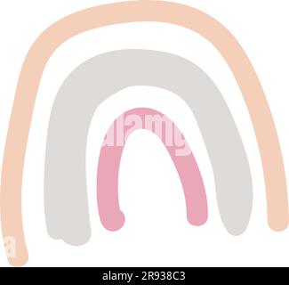 abstract cute hand drawn rainbow using pastel color . vector illustration Stock Vector