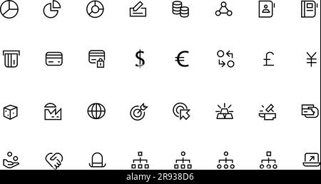 SEO and promotion line icons collection. Business and finance icons pack vector illustration Stock Vector