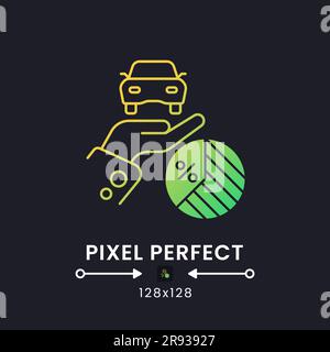 Property tax yellow solid gradient desktop icon on black Stock Vector