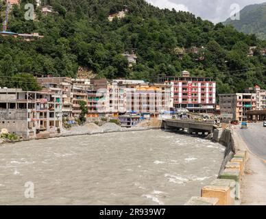 Madyan is a popular hill station, located at a distance of about 55 kilometres from Mingora, in the Swat district of Khyber Pakhtunkhwa the Province o Stock Photo