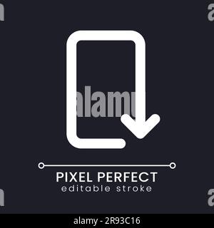 Reply pixel perfect white linear ui icon for dark theme Stock Vector