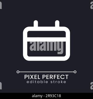 Calendar pixel perfect white linear ui icon for dark theme Stock Vector
