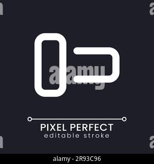 Switch off pixel perfect white linear ui icon for dark theme Stock Vector