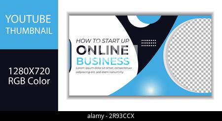 Business idea YouTube video thumbnail or web banner Stock Vector