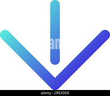 Move downward pixel perfect gradient linear ui icon Stock Vector