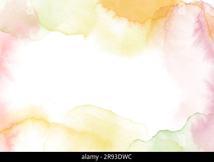 Hand painted pastel coloured abstract watercolour frame background Stock Vector