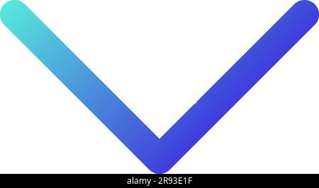 Scroll down pixel perfect gradient linear ui icon Stock Vector