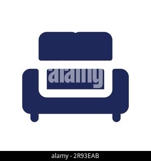 Sofa black glyph ui icon Stock Vector