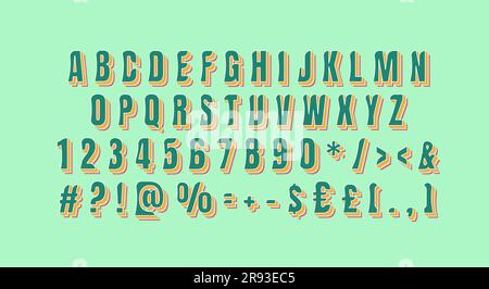 Glitch style alphabet set Stock Vector
