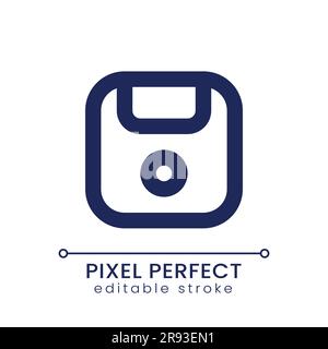 Save pixel perfect linear ui icon Stock Vector