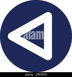 Replay button black glyph ui icon Stock Vector