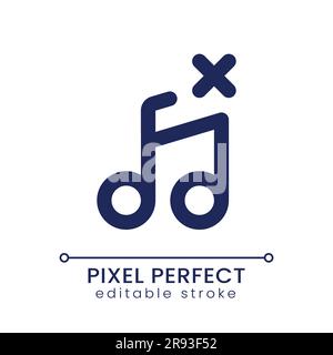 Remove audio track pixel perfect linear ui icon Stock Vector
