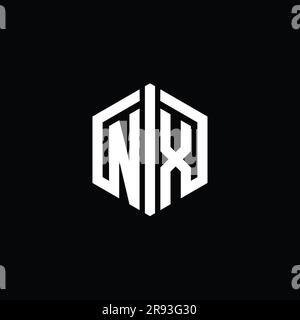NX Logo monogram letter with hexagon horn shape design template Stock ...