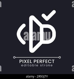 Volume on pixel perfect white linear ui icon for dark theme Stock Vector