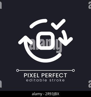 Applying spin motion effect pixel perfect white linear ui icon for dark theme Stock Vector