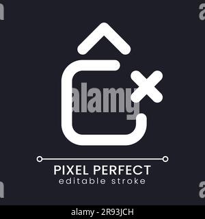 Remove jump animation effect pixel perfect white linear ui icon for dark theme Stock Vector