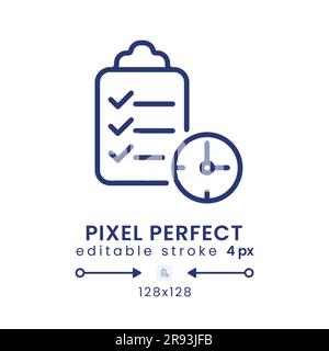 Time management linear desktop icon Stock Vector