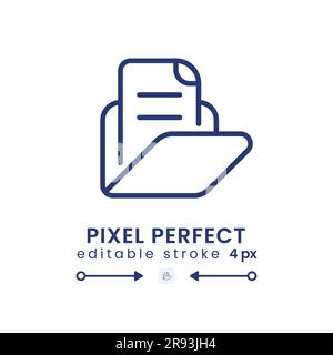 Computer files folder linear desktop icon Stock Vector