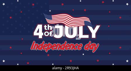 Happy 4th of July. Fourth July Independence Day USA. Independence Day sale web banner. Independence Day USA social media promotion template Stock Vector