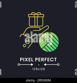 Gift Tax yellow solid gradient desktop icon on black Stock Vector