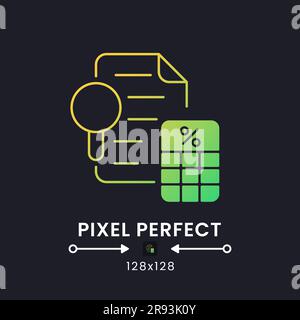 Tax Audit yellow solid gradient desktop icon on black Stock Vector
