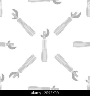 Vector Opener for Bottle Seamless Pattern Isolated on White Background Stock Vector