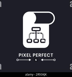 Project plan white solid desktop icon Stock Vector