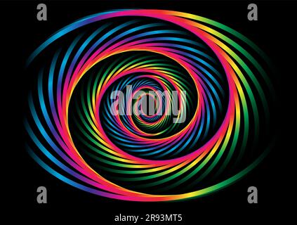 Abstract background with a rainbow coloured vortex design Stock Vector