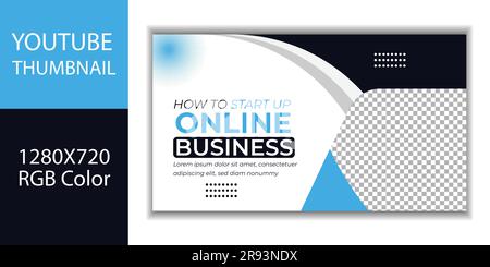 Online business idea YouTube video thumbnail or web banner Stock Vector