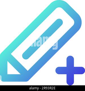 Pencil and plus pixel perfect gradient linear ui icon Stock Vector